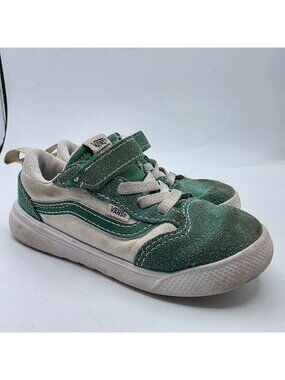 Vans UltraRange 66 V Toddlers Size 9 Green White Sneaker Shoes Walking Going Out
